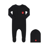 Little Parni Black Heart Logo Footie