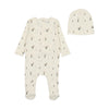 Bee & Dee Ivory Girls Swan Print Footie