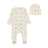 Bee & Dee Ivory Boys Swan Print Footie