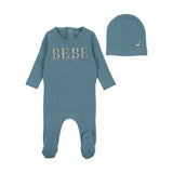 Bee & Dee Deep Marine Bebe Ditsy Footie/Beanie