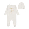 Bee & Dee Chalk White Boys Home Sweet Footie/Beanie