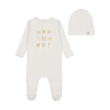 Bee & Dee Chalk White Boys Home Sweet Footie/Beanie