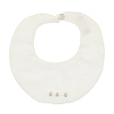 Carmina White/Oat Dot Linen Bib