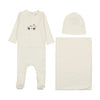 Mema Knit Winter White Car Layette Set