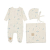 Mon Tresor Ivory/Blue Butterfly Bliss Layette Set