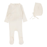 Lilette Cream Fine Pointelle Footie/Hat