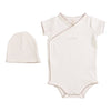 Lilette White/Oat Scallop Edge Collar Onesie Set