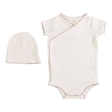 Lilette White/Oat Scallop Edge Collar Onesie Set