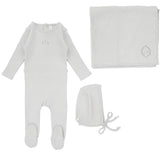 Lilette Powder Blue Stripe Pointelle Layette Set