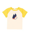 Petit Bateau Cream and Yellow Boat Tee