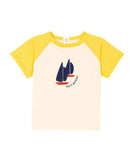 Petit Bateau Cream and Yellow Boat Tee