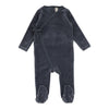 Lilette Slate Velour Wrap Footie