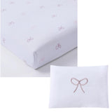 Petit Clair Bow Print Sheet and Pillow Set